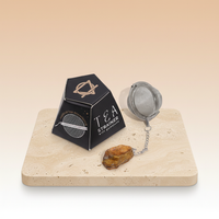 Colador de té de cristal crudo con ojo de tigre dorado, pieza de piedra preciosa - infusiones limpias y sabor realzado