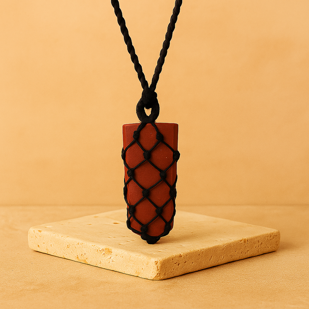 Collar Punta Plana de Jaspe Rojo – Energía y Vitalidad