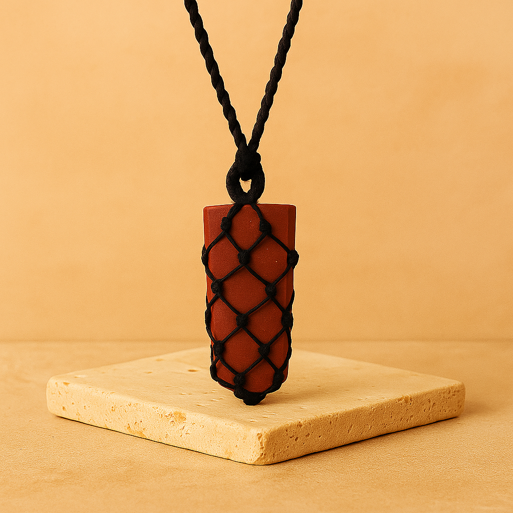 Collar Punta Plana de Jaspe Rojo – Energía y Vitalidad