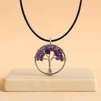 Amatista natural en punta plana, colgante de piedra violeta, tono púrpura y pulido suave - calma y protección espiritual