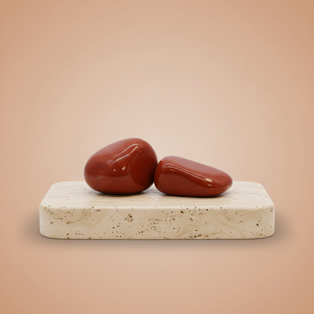 Jaspe Rojo: Piedras africanas pequeñas, jaspe rojo natural, piedra tumbada irregular; colores rojos - vitalidad y arraigo