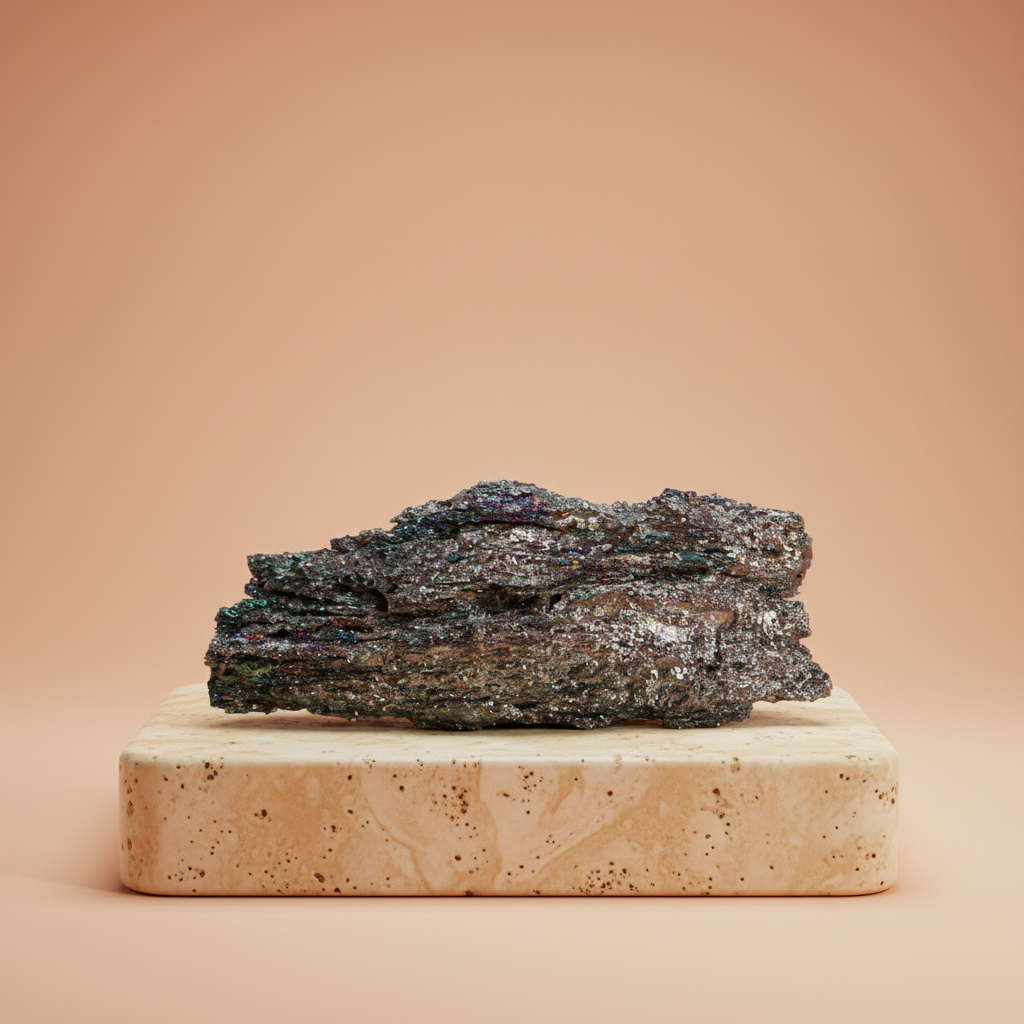 Titanio Natural Mejorado, cristal iridiscente con titanio; 7-10 cm, 40-80 g, forma orgánica - equilibra chakras