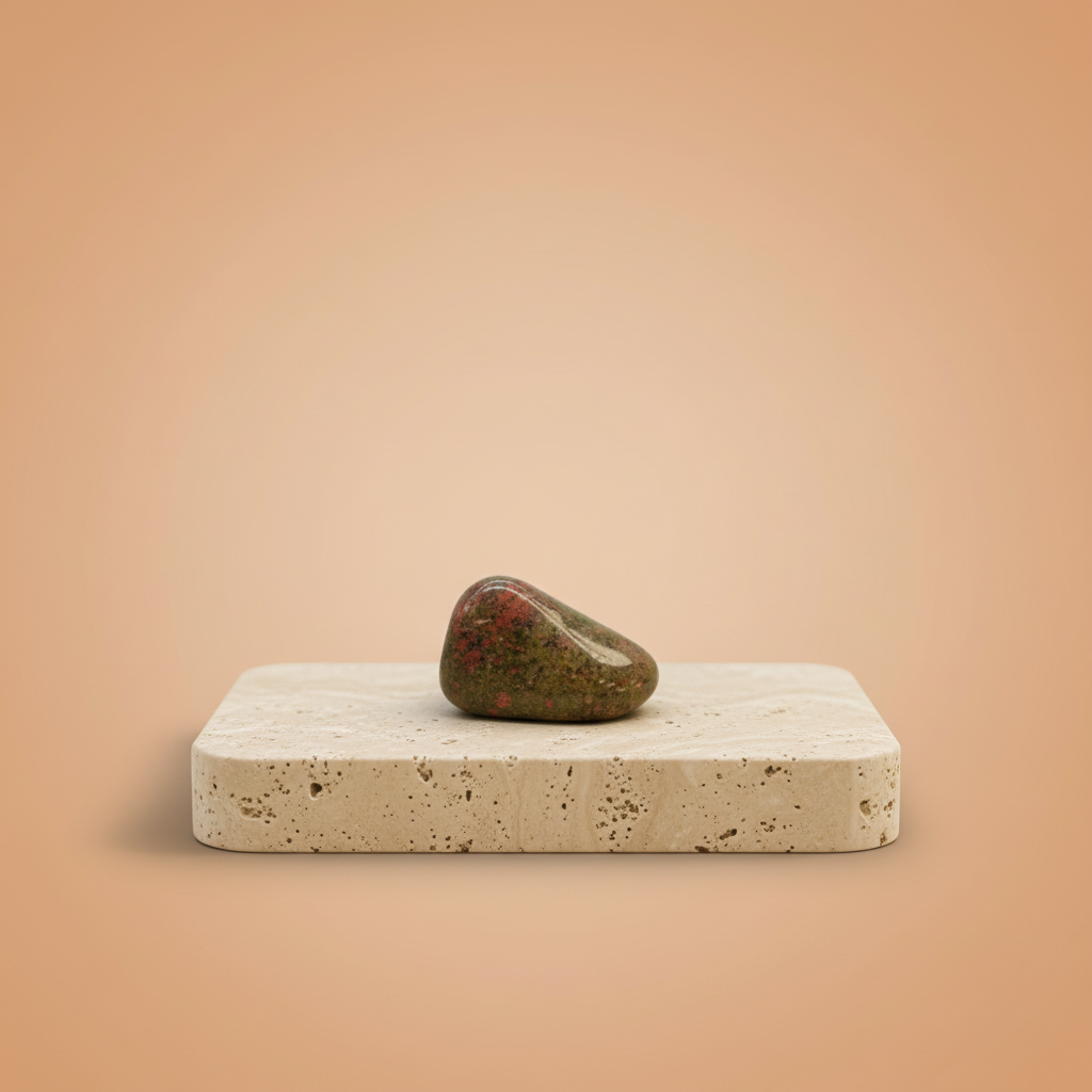 Unakita - piedra tumbada (rodada), natural, pequeñas, en verde y rosa, únicas - equilibrio emocional y crecimiento