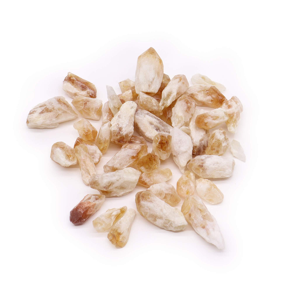 Citrino en bruto: cristales naturales con puntas ásperas, amarillos a naranja dorado, 500 g - aporta abundancia y alegría