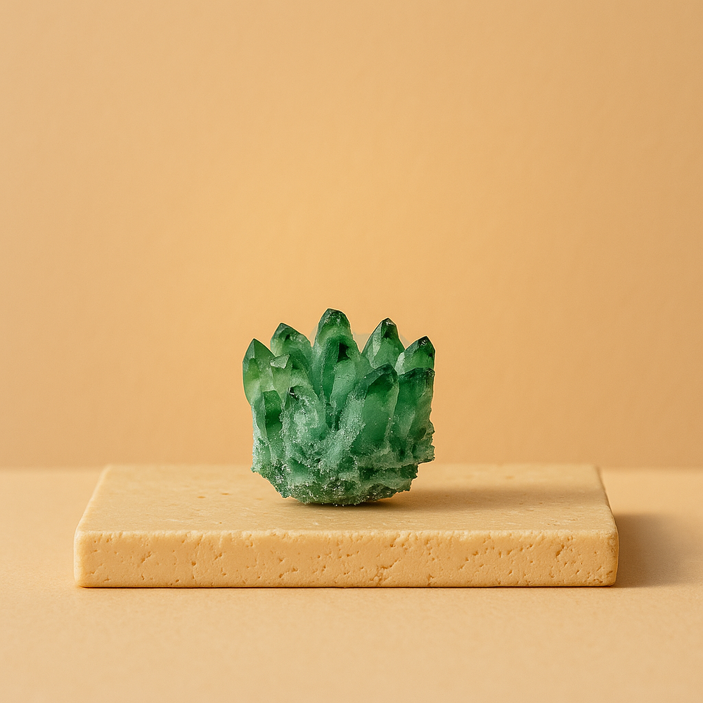 Racimo de Cuarzo Fantasma Verde – Energía y Sanación