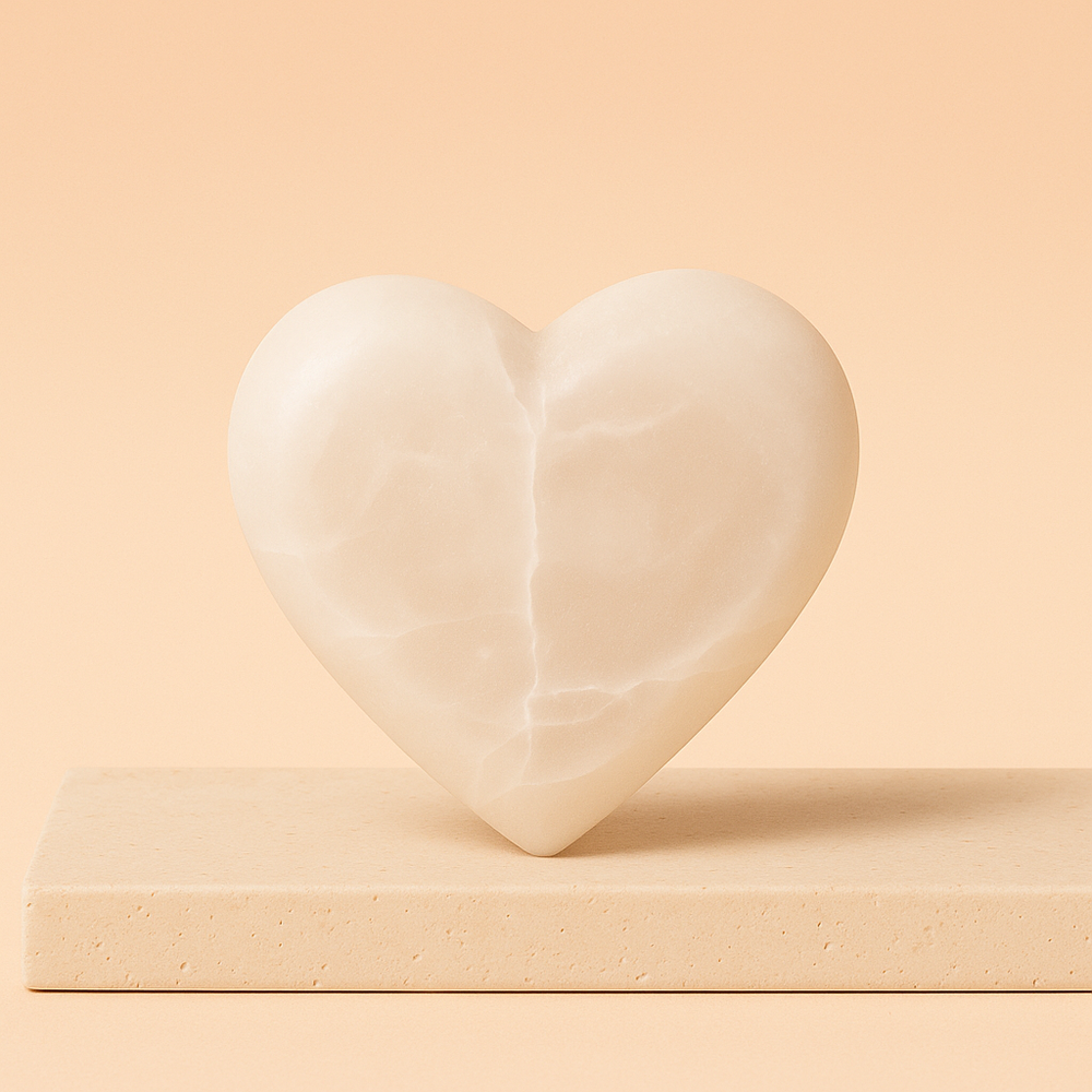 Selenita cuenco en forma de corazón, 15 cm, tallado, de selenita natural translúcida - purifica energía y eleva la armonía.