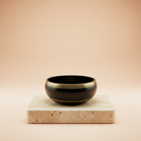 Cuenco tibetano grabado y golpeado a mano, 14 cm, Flor de la Vida, mazo, cojín y bolsa - favorece armonía y relajación