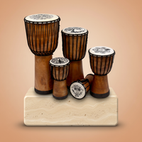 Djembe 40 cm hecho a mano, madera natural con parche decorado con Árbol de la Vida, tono profundo - conexión y enraizamiento