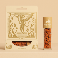 Roll-On de Jaspe Rojo 10 ml con piedras auténticas y tapa de bambú; inspirado en El Diablo - energía y maestría interior