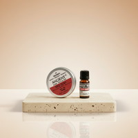 Arcilla Roja 3 en 1: mascarilla 80 g, esponja Konjac y aceite Litsea Cubeba 10 ml - detox y energía para la piel.