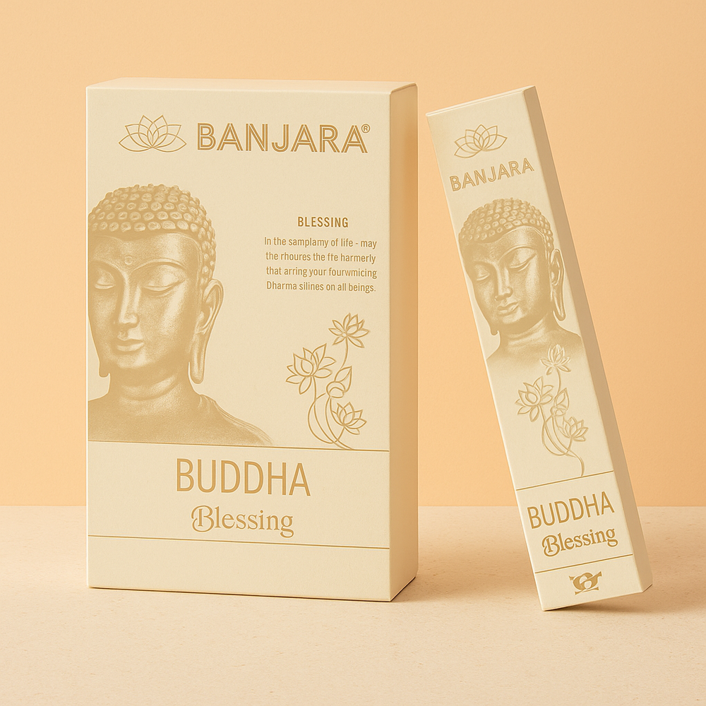 Incienso Buda Banjara Bendición varilla Masala botánico, India, aroma espiritual para limpieza y gratitud - abundancia