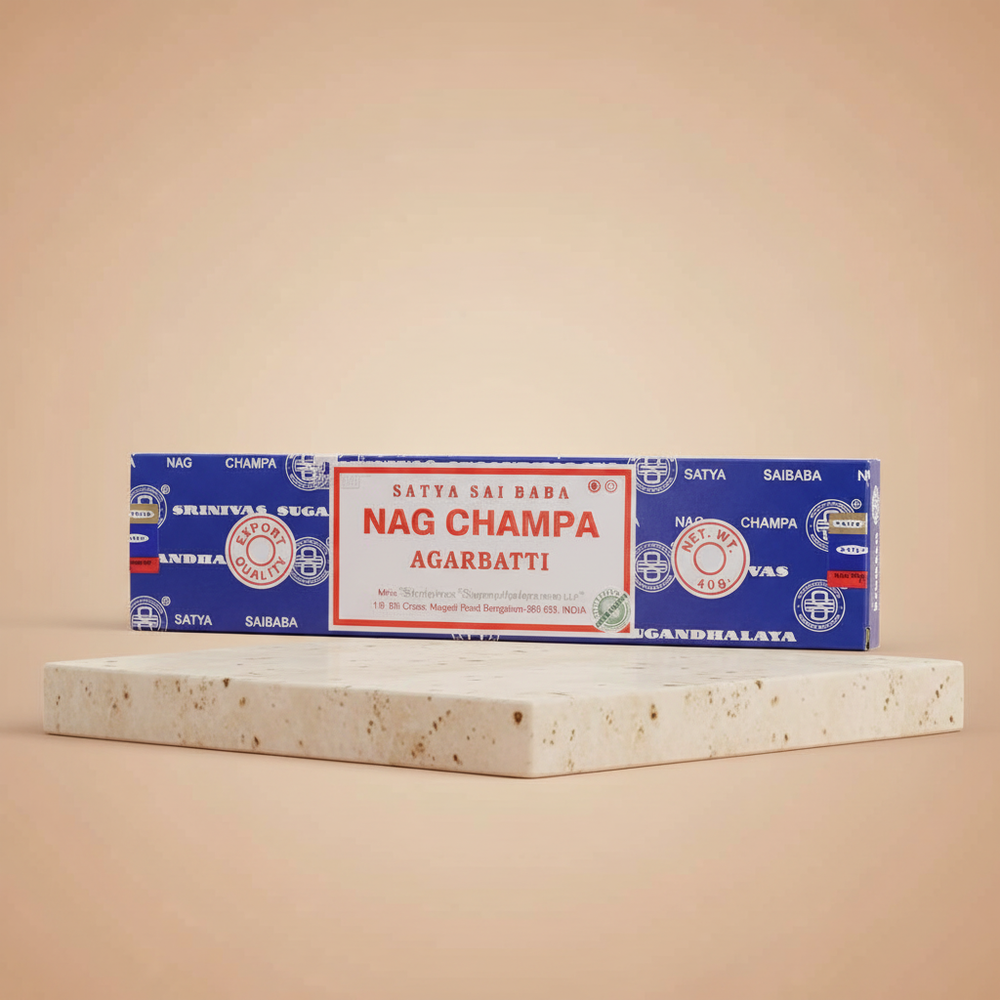 Incienso Nag Champa 15 g, varillas en caja de 12 unidades - favorece relajación y enfoque