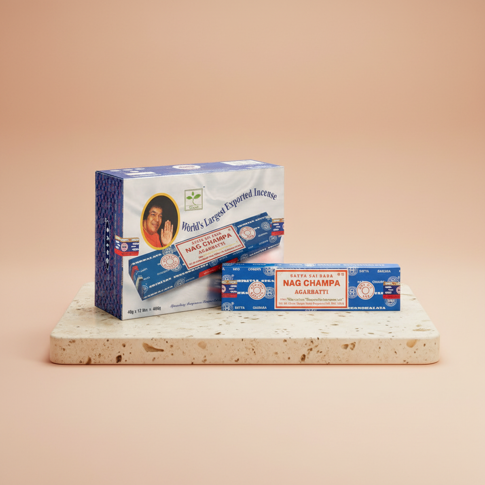 Incienso Nag Champa 40 g, varillas de color natural, tamaño compacto - armonía energética en el hogar.