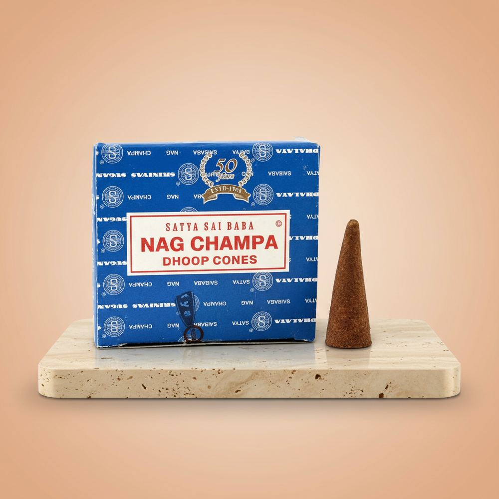 Nagchampa conos de incienso Dhoop, forma cónica, para uso en hogar, meditación o descanso - armonía y bienestar