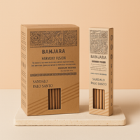 Incienso Palo Santo Banjara - Sándalo: varilla Masala, mezcla Palo Santo y Sándalo aroma terroso - limpieza y bienestar