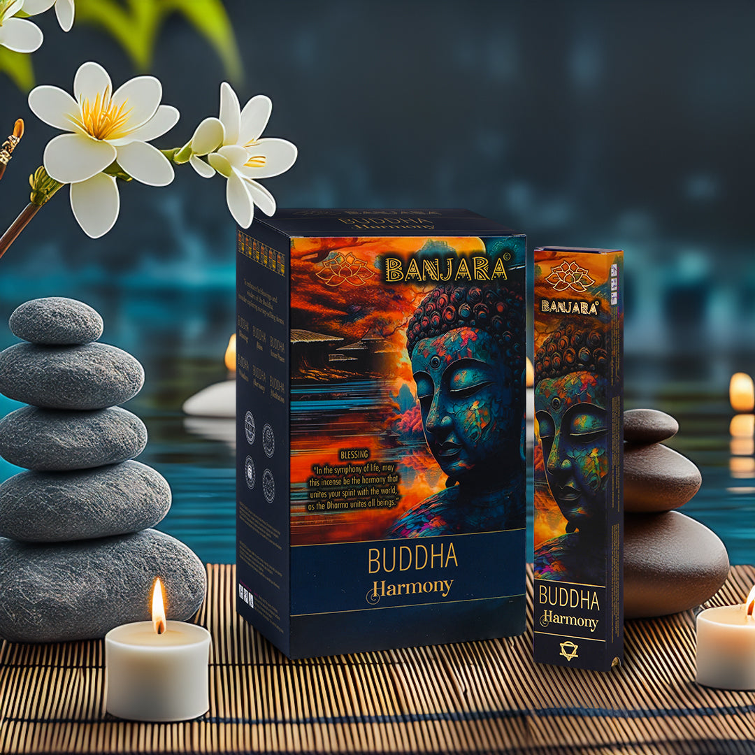 Incienso Natural Buddha Harmony - varillas largas en caja, aroma suave y equilibrado para casa - purifica energías