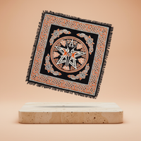 Mantel de altar esotérico 50x50 cm, con flecos, tejido y motivos naturales Madre Tierra - crea un espacio sagrado y armonioso