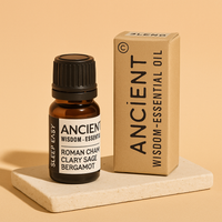 Mezcla de Aceites para Sueño Reparador, frasco vidrio 10ml; aroma: manzanilla, salvia esclarea y bergamota; descanso profundo