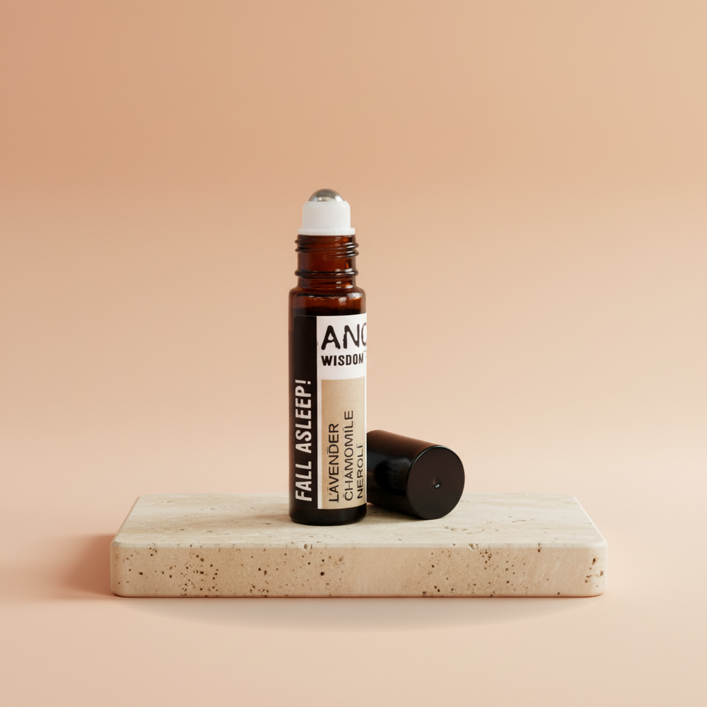 Roll-On de Aceites Esenciales: mezcla en tubo de bolsillo, líquido claro, base de vitamina E - favorece relajación