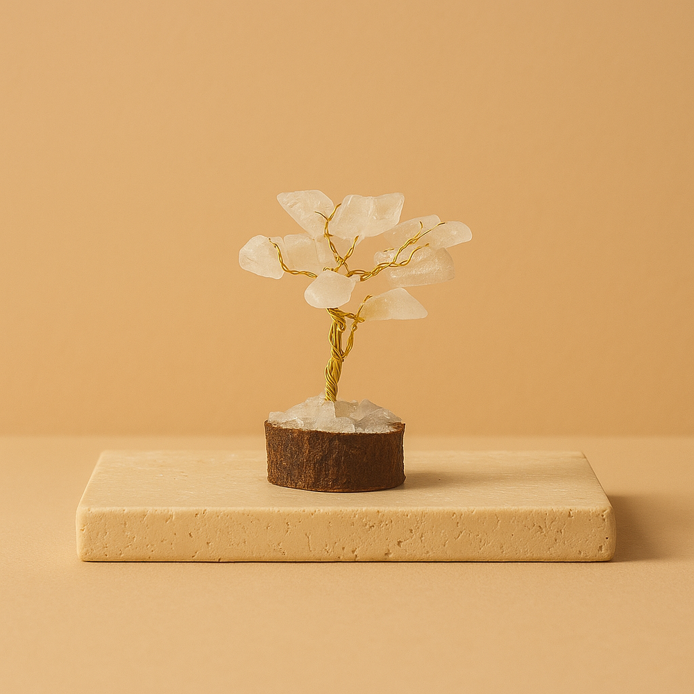 Mini Árbol de Cuarzo Roca – Claridad y Energía Pura (15 piedras)