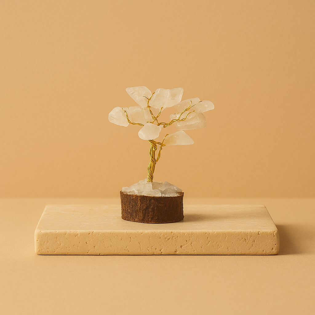 Mini Árbol de Cuarzo Roca – Claridad y Energía Pura (15 piedras)