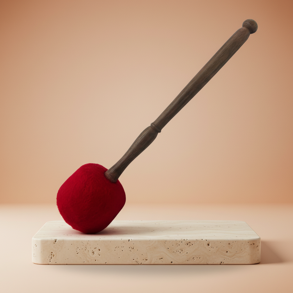 Palo Extra Grande para Gong, mango de madera y cabeza de fieltro, 34 cm - ofrece resonancia profunda y protege la superficie