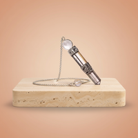 Péndulo Cuarzo Roca 3 Partes: cuerpo transparente, desmontable en tres secciones y cadena plateada - radiestesia precisa