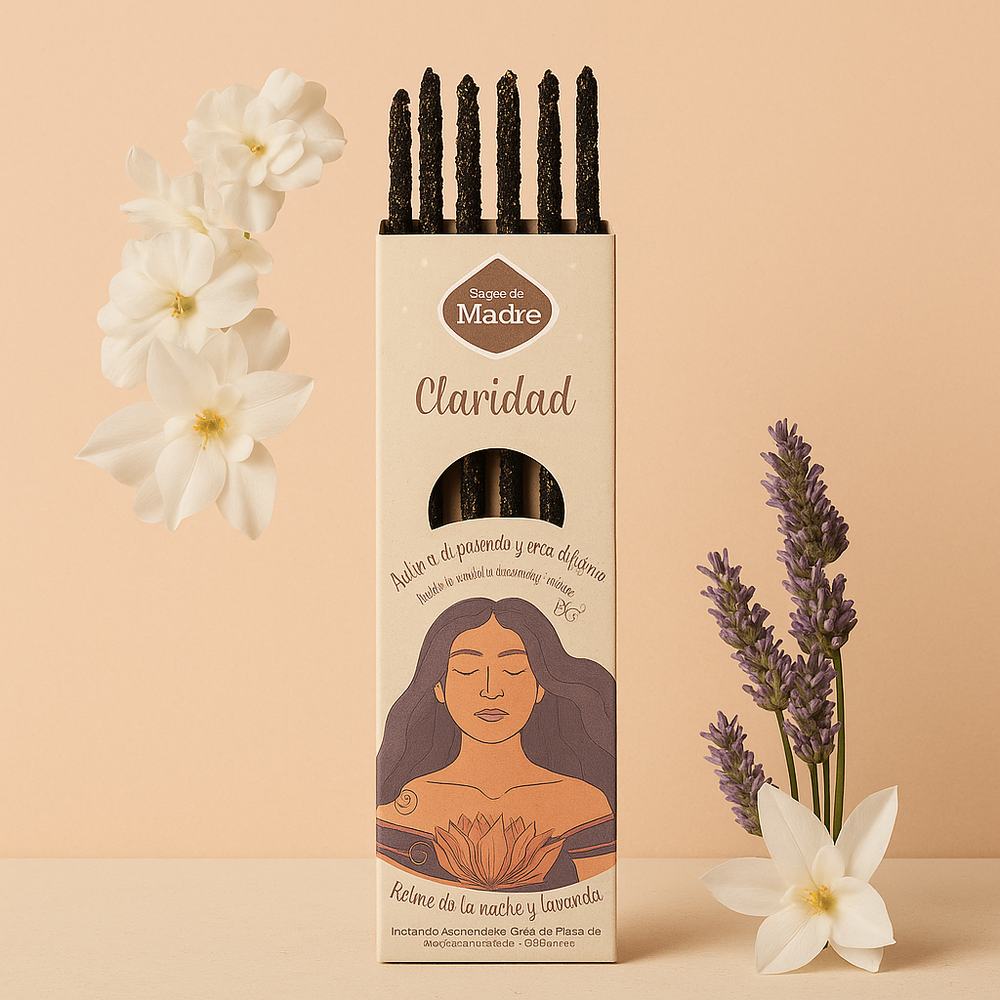 Éter sahumerio artesanal en vara, aroma sutil y etéreo, para claridad mental y conexión espiritual - claridad y percepción