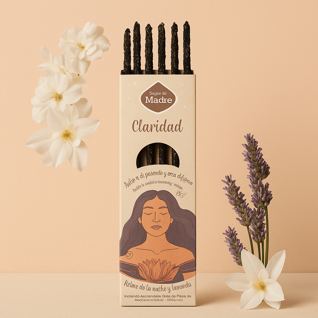Éter sahumerio artesanal en vara, aroma sutil y etéreo, para claridad mental y conexión espiritual - claridad y percepción
