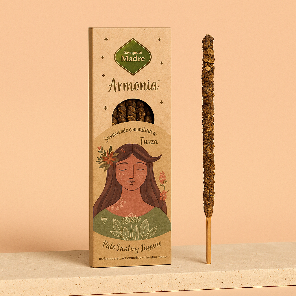 Sahumerio artesano en vara - Tierra y Armonía; aroma terroso que fomenta estabilidad y paz interior - equilibrio