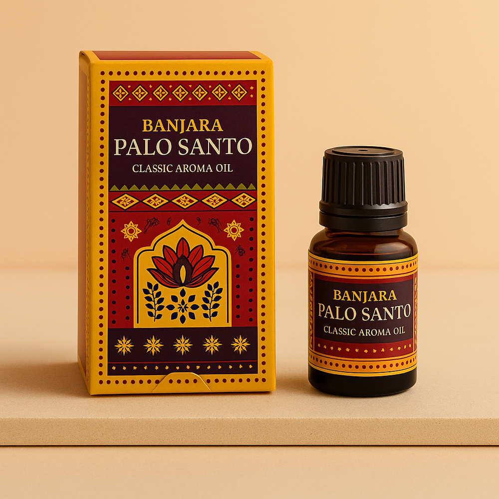 Aceite Esencial de Palo Santo: frasco de vidrio ámbar de 10 ml con líquido aromático - purificación y serenidad