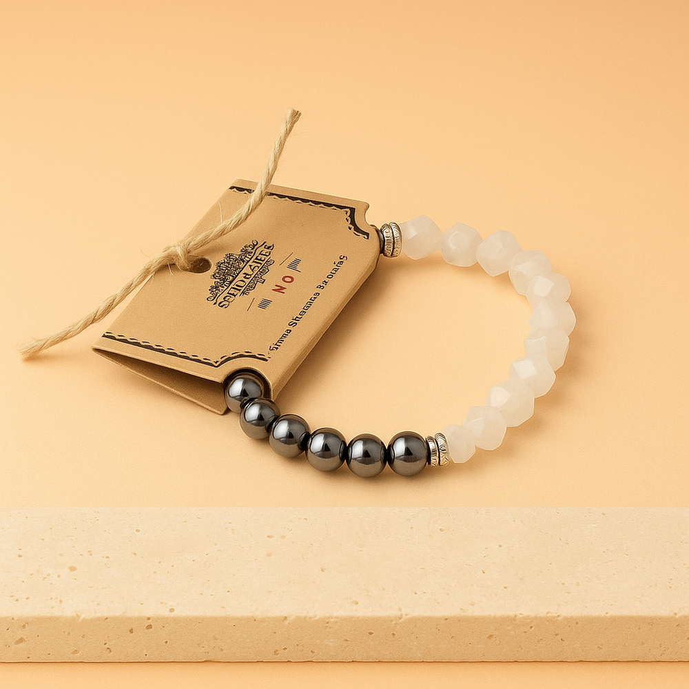 Pulsera de cuarzo rosa magnético: cuentas talladas, elástica, color rosado y imanes discretos - Amor propio y claridad mental