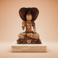 Shiva con Cobra: estatua de madera de 50 cm, cobra en cuello, acabado natural. - favorece un ambiente sereno y equilibrado.