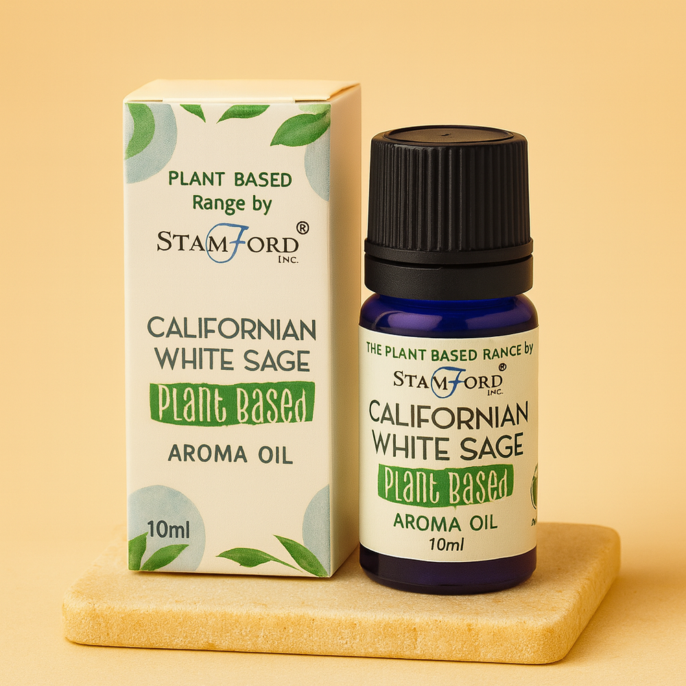 Aceite Esencial Salvia Blanca: botella de vidrio azul oscuro, 10 ml con gotero; aroma puro - purificación del ambiente