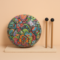 Tambor Hapi Multicolor OM 18cm, tambor de lengua de acero con acabado colorido y grabado — armoniza chakras y eleva ánimo