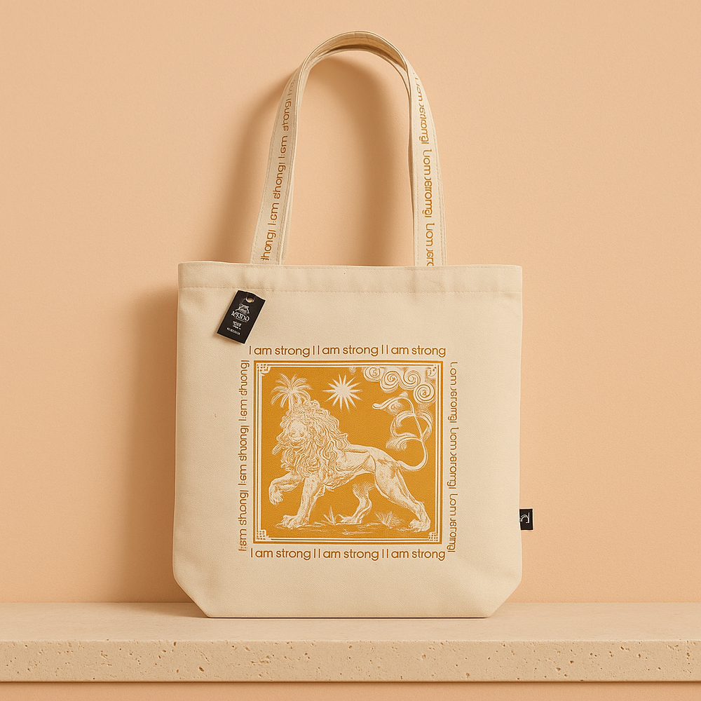 Tote bag de algodón 100% blanca, bolsa amplia con diseño de tarot, resistente y ligera - equilibrio