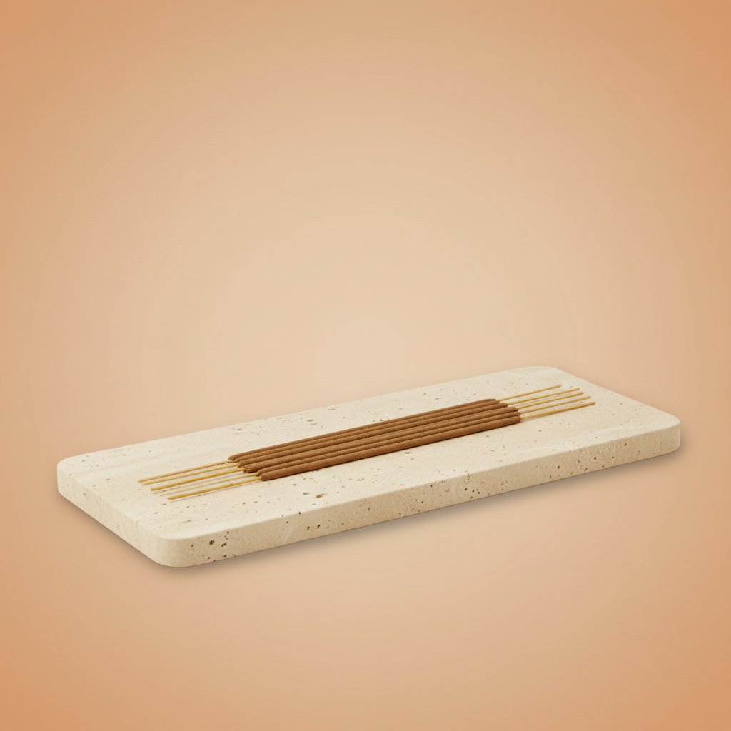 Védico palitos de incienso de sándalo, finos y color natural, para hogar y meditación - promueve armonía y bienestar