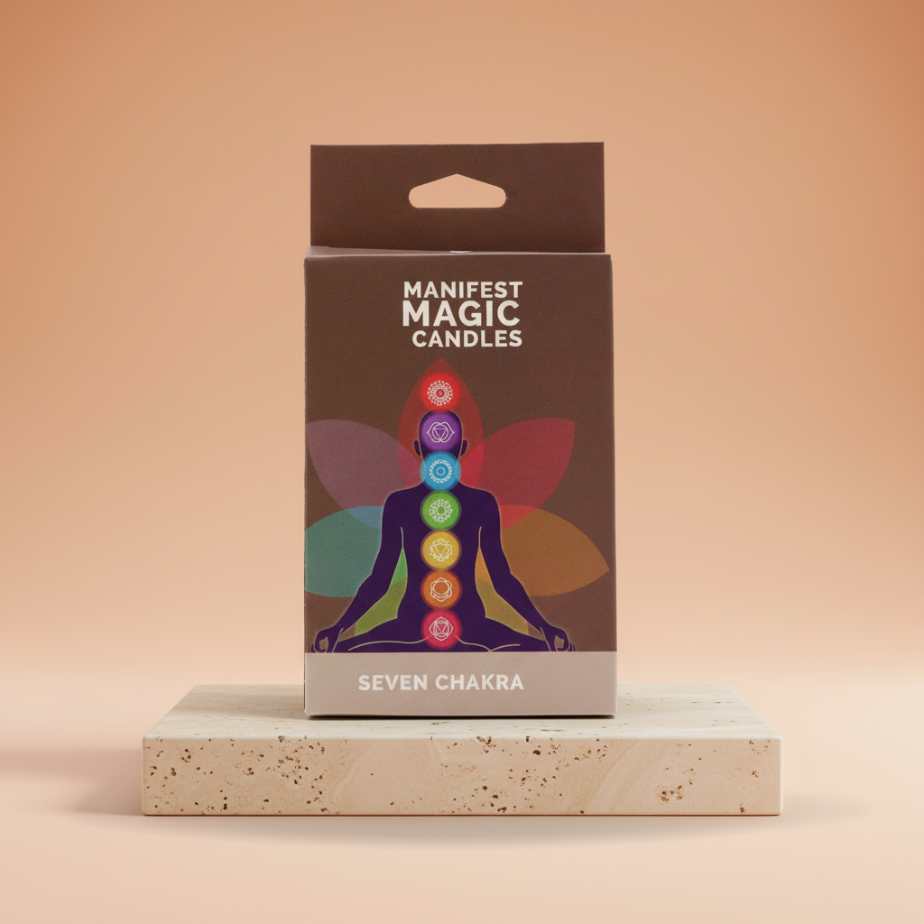 Velas del Manifiesto de los Siete Chakras: 7 velas cónicas en colores para cada chakra - armonía y equilibrio energético